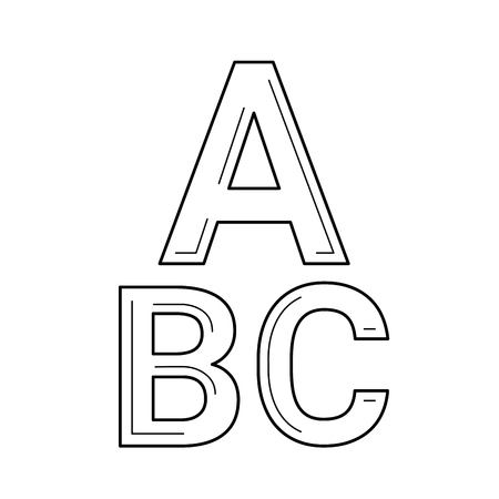 Vocabulary vector line icon isolated on white background. ABC letters of alphabet line icon for infographic, website or app.のイラスト素材