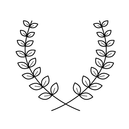 Laurel wreath vector line icon isolated on white background. College emblem - laurel wreath line icon for infographic, website or app.のイラスト素材
