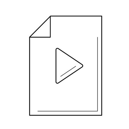 Media file vector line icon isolated on white background. Media file line icon for infographic, website or app. Scalable icon designed on a grid system.のイラスト素材