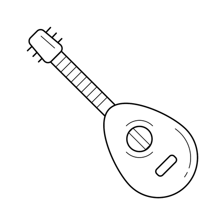 Mandolin vector line icon isolated on white background. Mandolin line icon for infographic, website or app. Scalable icon designed on a grid system.のイラスト素材