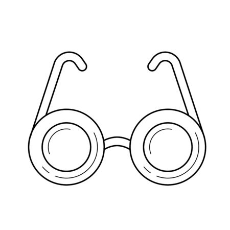 Eyeglasses vector line icon isolated on white background. Spectacles, eyeglasses line icon for infographic, website or app. Icon designed on a grid system.のイラスト素材