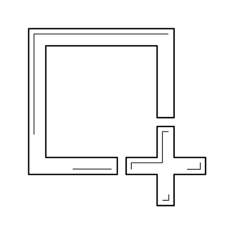 Add image vector line icon isolated on white background. Add image line icon for infographic, website or app.のイラスト素材