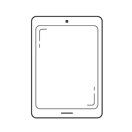 Tablet vector line icon isolated on white background. Digital tablet line icon for infographic, website or app.のイラスト素材