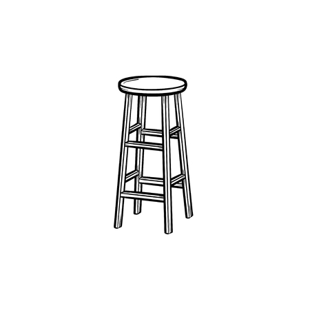 Barstool hand drawn outline doodle icon. High chair vector sketch illustration for print, web,...