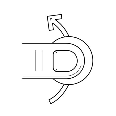 Swipe up vector line icon design isolated on white background.のイラスト素材