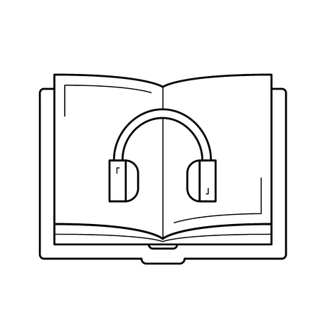 Online learning vector line icon isolated on white background. Online learning line icon for infographic, website or app. Icon designed on a grid system.のイラスト素材