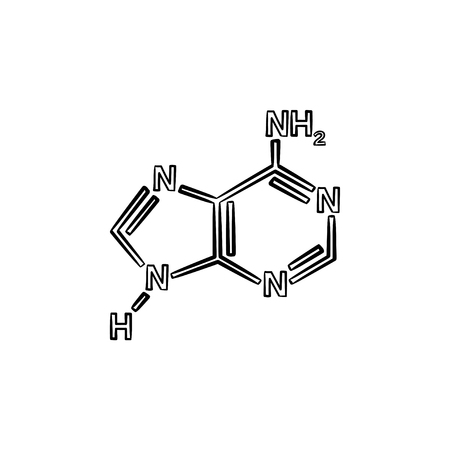 Molecule hand drawn outline doodle icon. Chemistry concept. Model of molecule vector sketch illustration for print, web, mobile and infographics isolated on white background.のイラスト素材