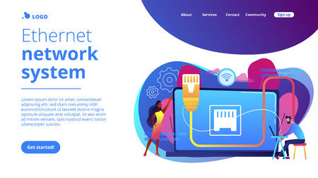 Website vibrant violet landing web page template.のイラスト素材