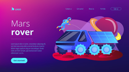 Mars rover concept landing page.のイラスト素材