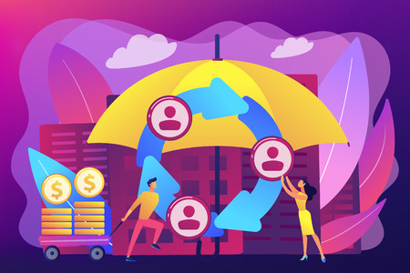 Peer-to-Peer insurance concept vector illustration.のイラスト素材