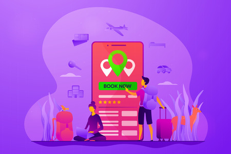 Online booking services vector concept vector illustration.のイラスト素材