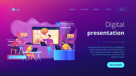 Digital presentation concept landing page.のイラスト素材