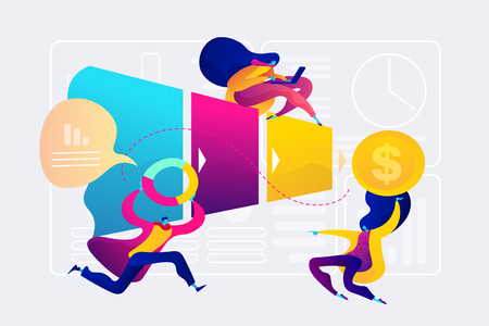 Sales pipeline management concept vector illustration.のイラスト素材