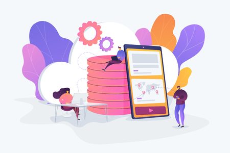 Cloud storage concept vector illustration.のイラスト素材