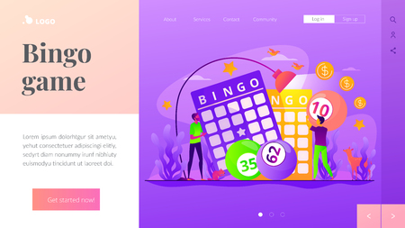 Lottery game landing page template.のイラスト素材
