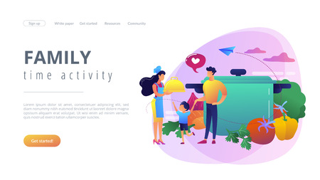 Home cooking concept landing page.のイラスト素材