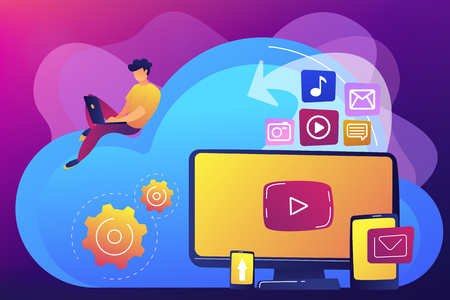 Cloud based engine concept vector illustration.のイラスト素材