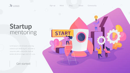 Startup accelerator landing page template.のイラスト素材