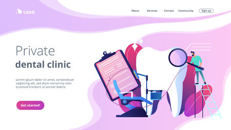Private dentistry concept landing page.のイラスト素材
