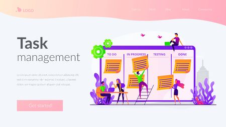 Task management landing page templateのイラスト素材