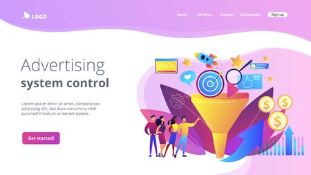 Marketing funnel concept landing page.のイラスト素材