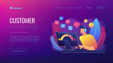 Customer care concept landing pageのイラスト素材
