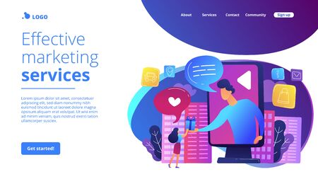 Interactive advertising concept landing page.のイラスト素材