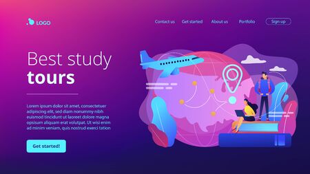 Educational tourism concept landing pageのイラスト素材