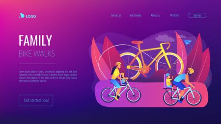 Cycling experiences concept landing page.のイラスト素材