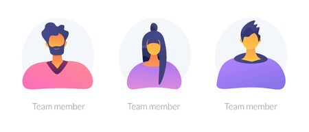 User personal profile characters set for social network. Employees, corporate male and female...