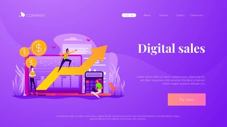 Demand planning landing page templateのイラスト素材