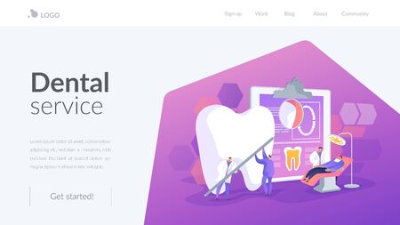 Private dentistry landing page conceptのイラスト素材