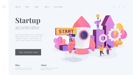 Startup accelerator landing page template.のイラスト素材