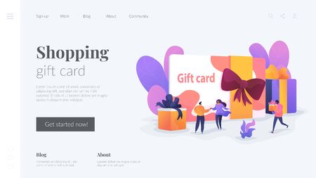 Gift card landing page template.のイラスト素材