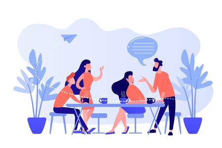 Friends meeting concept vector illustration.のイラスト素材