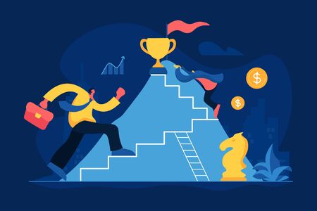 Business competition flat vector illustrationのイラスト素材