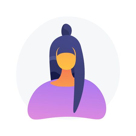 Young faceless woman portrait vector concept metaphorのイラスト素材