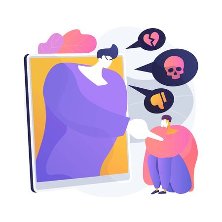 Cyberbullying vector concept metaphorのイラスト素材