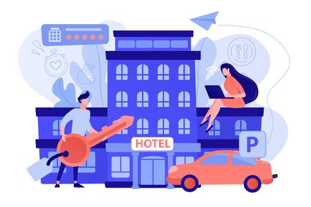 All-inclusive hotel concept vector illustration.のイラスト素材