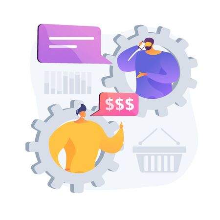 Customer support service. Online helpdesk, client helpline, hotline call. Technical support center operator consulting user, telemarketing buyer. Vector isolated concept metaphor illustrationのイラスト素材