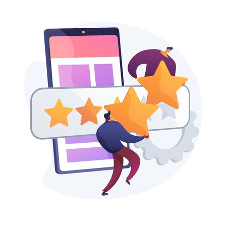 Mobile app rating vector concept metaphor.のイラスト素材