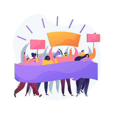 Mass protest abstract concept vector illustration.