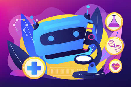 AI use in healthcare concept vector illustration.のイラスト素材