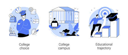 Student life abstract concept vector illustrations.のイラスト素材