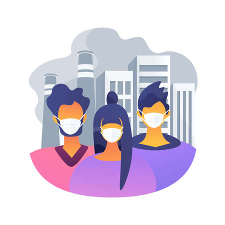 Air pollution abstract concept vector illustration.のイラスト素材