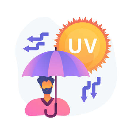 Ultraviolet radiation abstract concept vector illustration.のイラスト素材
