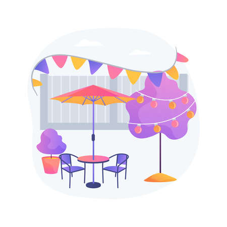 Garden party decoration abstract concept vector illustration.のイラスト素材