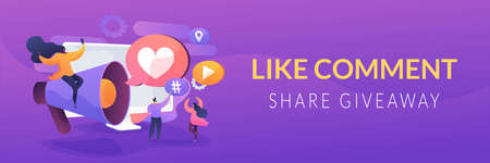 Social network promotion concept banner header