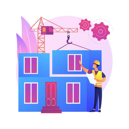 Modular home abstract concept vector illustration.