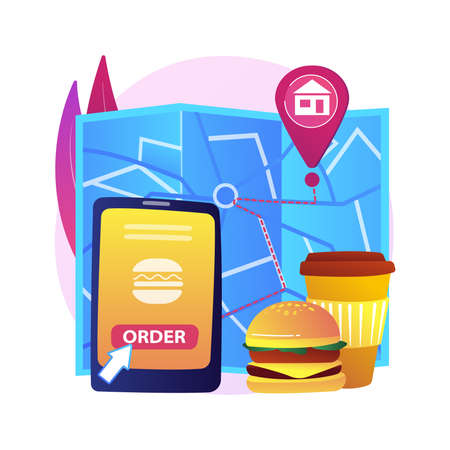 Food delivery abstract concept vector illustration.のイラスト素材